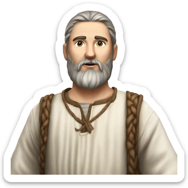 photorealistic white slavic peasant with beard full body, Slavic ethnic clothing sticker