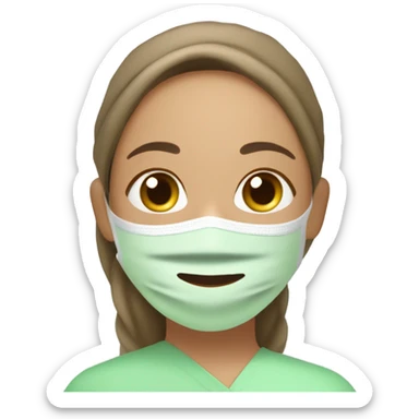 A girl with light brunette hair and a towel wrapped on her head with a light green beauty face mask smiling with her eyes closed  sticker