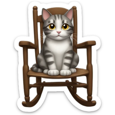 Cat on a rocking chair sticker