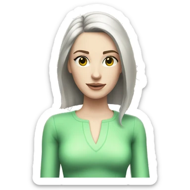 Pale skin brunette girl with Sims plumbob above her head sticker