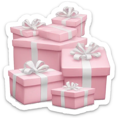 Light pink Christmas gifts under a white Christmas tree  sticker
