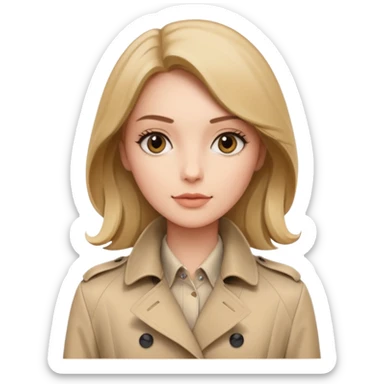 Woman wearing Burberry coat sticker