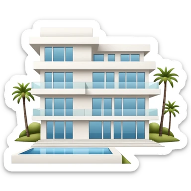 white 3 floor modern luxurious villa sticker