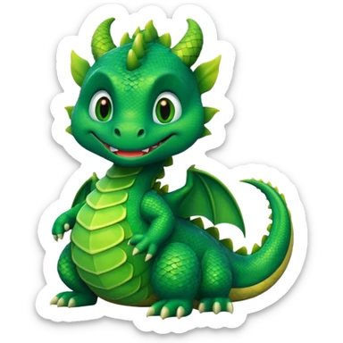 Cute cartoon dragon with the word fuck on it sticker