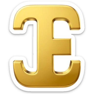 Symbole de currency en or en forme de lettre F précise, seul, 3D, brillant, style emoji simple et lisible sur fond uni. pas une autre lettre

F sticker