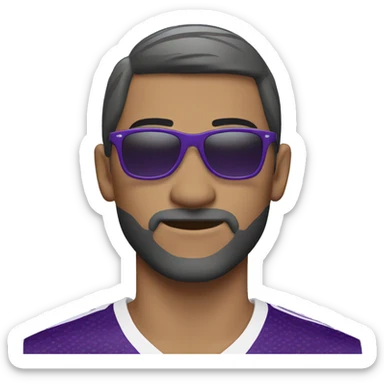 White guy ravens fan with purple camo pants and sunglasses  sticker