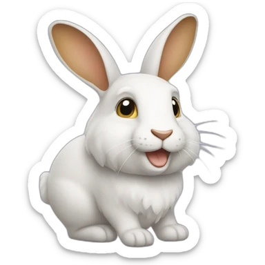 Un écureuil sur un lapin sticker