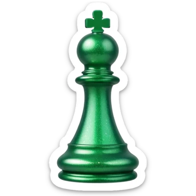 green glitter chess piece pawn sticker