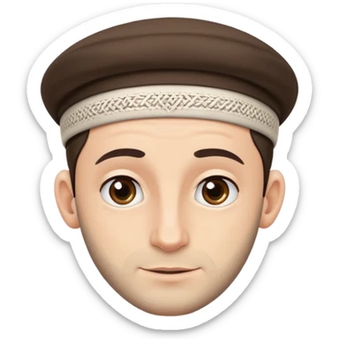 Jewish man with kippah and payot, friendly face, respectful and accurate, no exaggerated features sticker