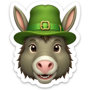 A leprechaun donkey sticker