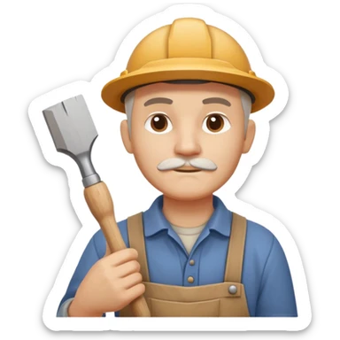 wood carving carpenter portrait, head and shoulders only, carving wooden figure with chisel, wood shavings visible, focused craftsman expression, artisan workshop vibe, 3D cartoon style, mobile game icon style, clean background, no text, no watermark
 sticker
