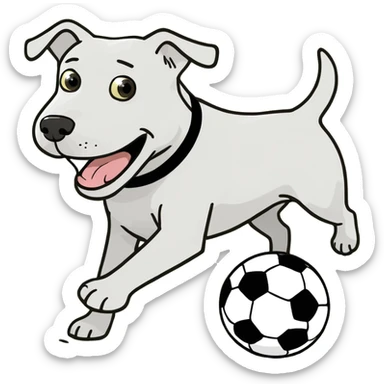 Dog playing soccer  sticker