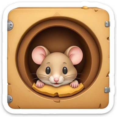 Jerry mouse sleeping in mouse hole sticker