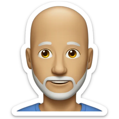 a bald guy with a short beard 52 years old sticker