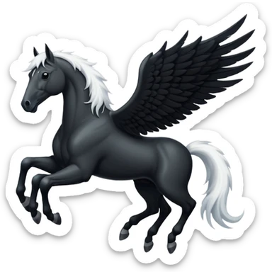 A black flying horse sticker
