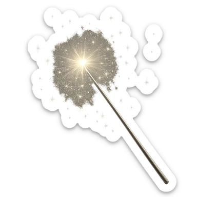 sparkling magic wand sticker
