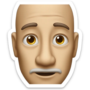 Person with enormous nose and ears sticker