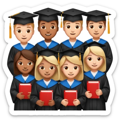 un grupo de estudiantes simpáticas sticker