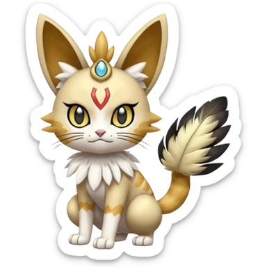 Meloetta-Meowth-Gatomon-Trico-Pokémon-Fakémon-fusion-hybrid-creature sticker