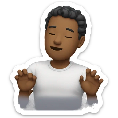 Sleeping while flipping someone off sticker