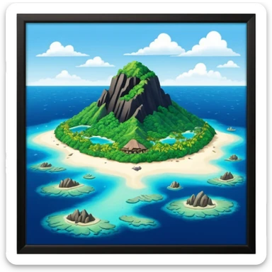 Mysterious island on great barrier reef sticker
