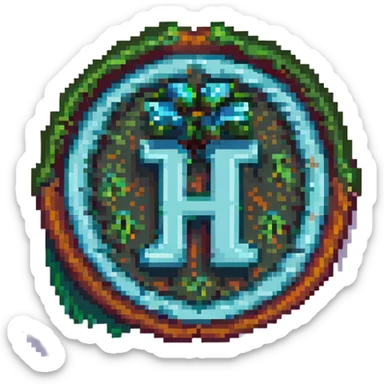 pixel art version of the pi (π) symbol, retro video game style sticker