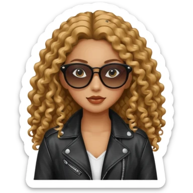 Biker Gang with Sunglasses,girl, long curly hair, sunglasses, gangter sticker
