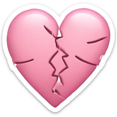 Soft pink broken heart  sticker