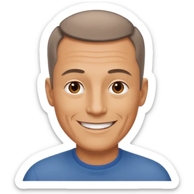 hombre, 50 años pelo poco rapado delgado sticker