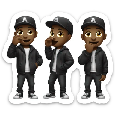 Black rapper plugging his nose  sticker