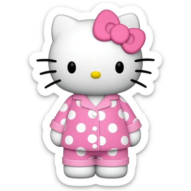 Hello Kitty en pyjama hello kitty sticker