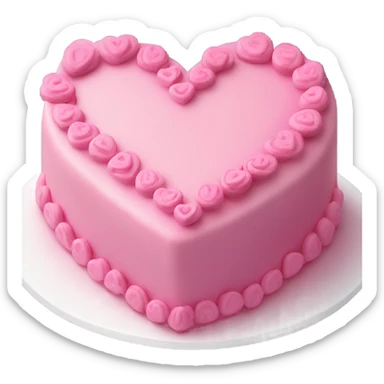 detailed pink heart cake  sticker