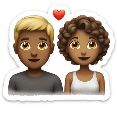 couple, one boy and one girl,have feeling to each other sticker