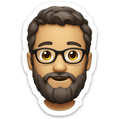 A LITTLE BEARD BOY WITH SPECS sticker