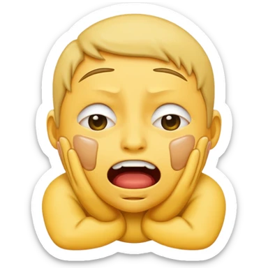 An emoji strangling itself sticker