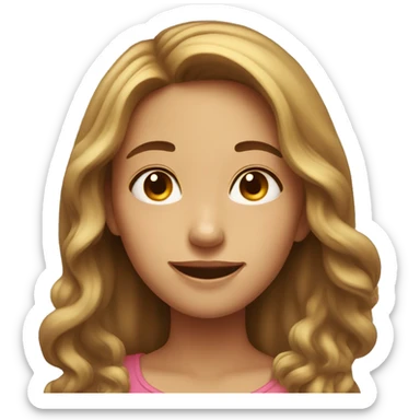 A girl have long hair and dimple at the left side  sticker