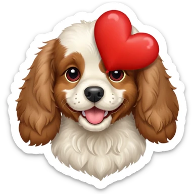 Cocker spaniel with red heart  sticker