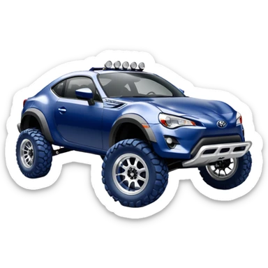 Widened roof Long wheelbase widened pearly midnight snow dark blue 2nd generation 2025 Toyota 86 off-road racer chrome nerf bars,side mounted under door sill climbing rock sliders, and silver satin wheels  sticker