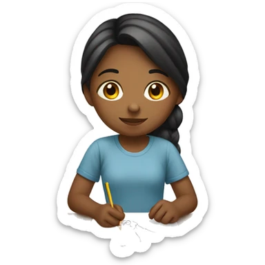 girl drawing a picture sticker