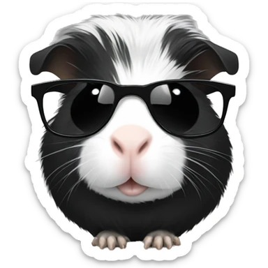 Black-white Guinea pig with sunglasses sticker