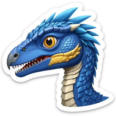 blue velociraptor  sticker