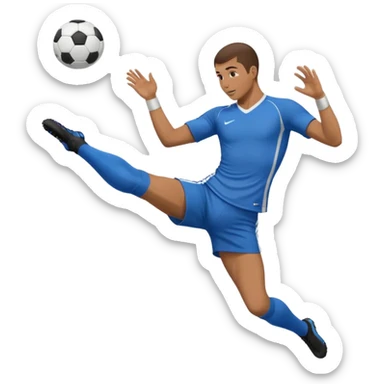 a man kicking a soccer ball, over-head scissors kick sticker