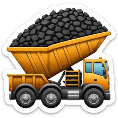 truck with coal ore sticker