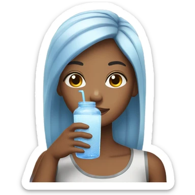A girl drinking chia water  sticker