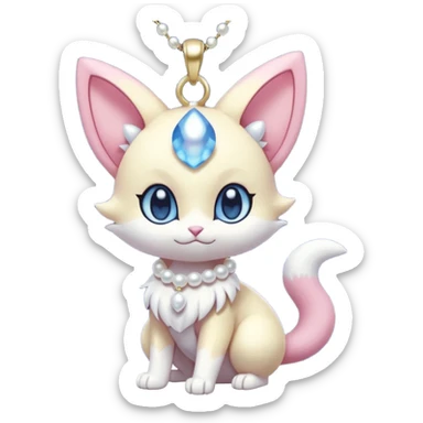 Cute Adorable Kawaii Royal Elegant Tall Pretty Beautiful Skitty-Meowstic-Gorebyss-Pokémon (full body) sticker
