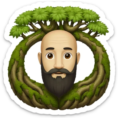 Prr Prr Patapim (Mono Narigudo Con Su Cabeza Tiene Barba Con Una Nariz Larga Tiene Arboles En Sus Lados Con Musgo Combinado Con Raíces Y Tiene Pies Gigantezcos) sticker