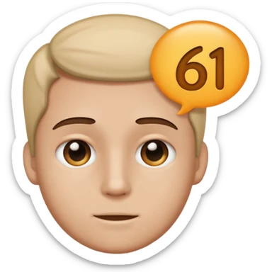 Make a person say 61 and make a bubble of him saying 61 sticker