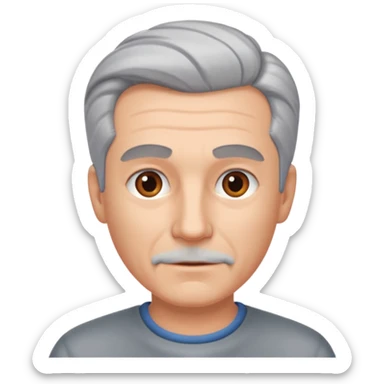 a gray-haired man with a clean-shaven face. Her hair was combed back sticker