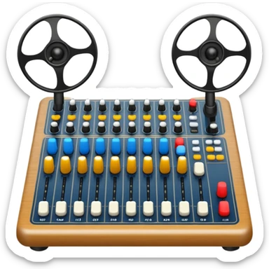 O cucuvea cu căști pe urechi dă muzica mai tare la audio mixer sticker