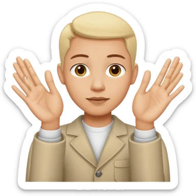 Manos con el dedo del medio y el anular cursados sticker